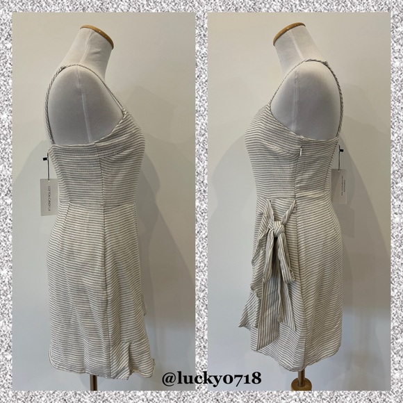 Cotton Candy LA NWT Laura Black and White Striped Ruffle Wrap Mini Dress Sz S - Picture 6 of 11
